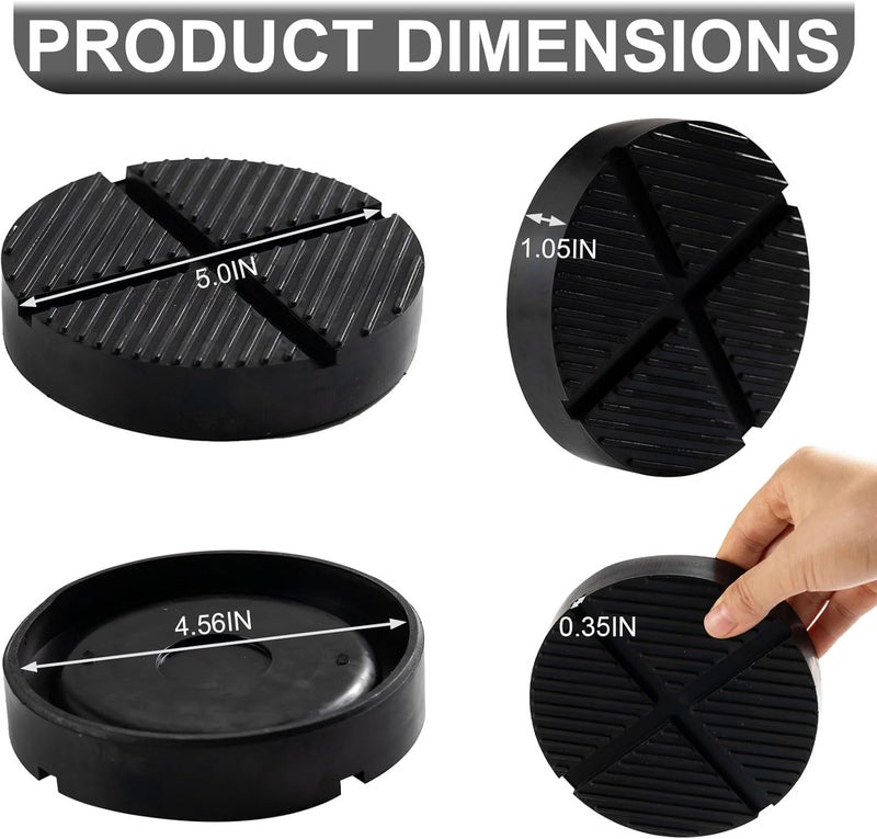Moibunka Universal Floor Jack Rubber Pad, Cross Beam Jack Adapter, Pinch Weld Side Frame Protector, 1 Pack, Black - Image 2